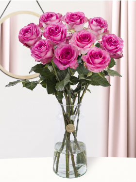 10 pink roses