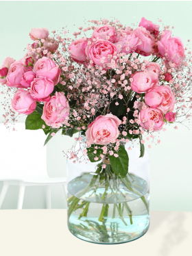 Bouquet pink spray roses