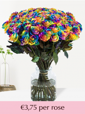 100 to 500 rainbow roses