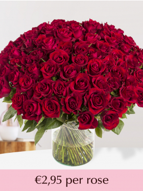 Choose the number of red roses 100 to 499 pieces - Valentine's Day