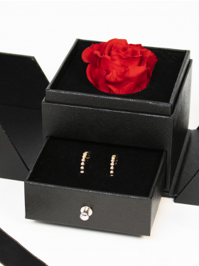 Red infinity rose in jewellery box