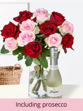 Rose bouquet Romy with prosecco