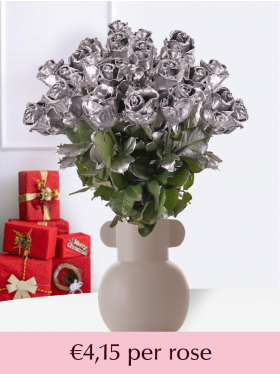 Silver-coloured wax roses